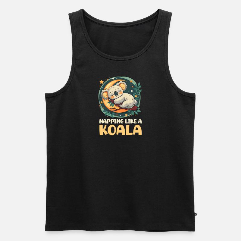 Koala schläft wie ein Koala - Männer Premium Bio Tank Top - Schwarz