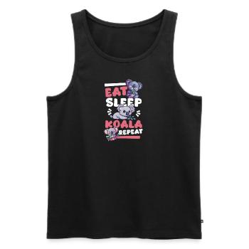 Koala Eat, Sleep, Koala Repeat - Men's Premium Organic Tank Top - black - Front - AI Model Male 178 light (178cm)