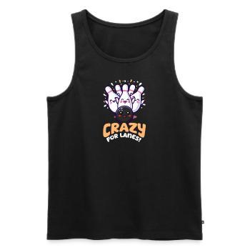 Bowling Crazy For Lanes! - Men's Premium Organic Tank Top - black - Front - Michal (187cm)