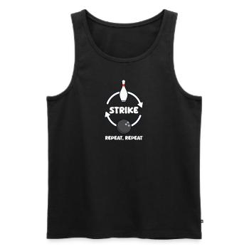 Bowling Strike, répéter, répéter - Débardeur bio Premium Homme - noir - Devant - Michal (187cm)