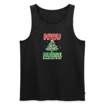 NICU Weihnachts-Krankenschwester auf der Neugeborenen-Intensivstation, die das ganze Jahr über für Aufmunterung sorgt - Männer Premium Bio Tank Top - Schwarz - Vorne - Michal (187cm)