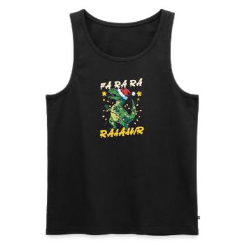 Dinosaur Christmas Fa Ra Ra Raaaawr - Men's Premium Organic Tank Top - black - Front - Michal (187cm)