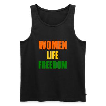 Women life freedom - Men's Premium Organic Tank Top - black - Front - Michal (187cm)