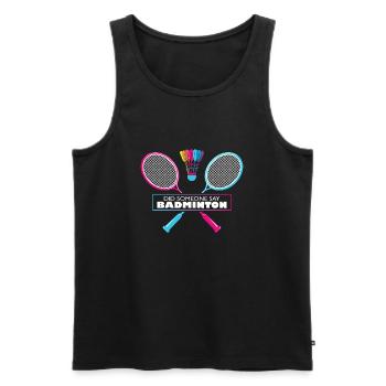 Badminton Quote Cool Retro Hobby Badminton Sports - Débardeur bio Premium Homme - noir - Devant - Michal (187cm)