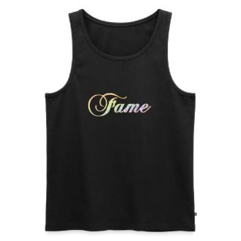 Fame Diamond Rainbow frech cooler Schriftzug - Männer Premium Bio Tank Top - Schwarz - Vorne - AI Model Male 178 light (178cm)