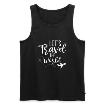 Lets Travel the World - Men's Premium Organic Tank Top - black - Front - Michal (187cm)