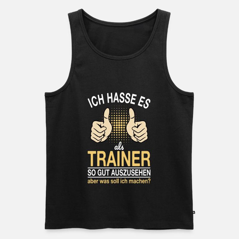 Trainer Spruch - Männer Premium Bio Tank Top - Schwarz