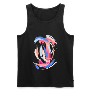 Buchstabe "J" - Männer Premium Bio Tank Top - Schwarz - Vorne - AI Model Male 178 light (178cm)