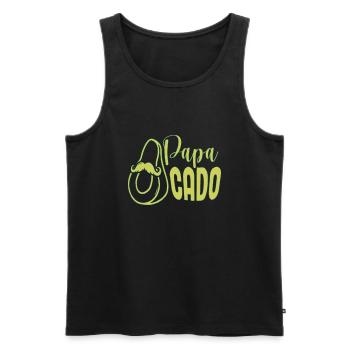 Papacado drôle de papa et avocat - Débardeur bio Premium Homme - noir - Devant - Michal (187cm)