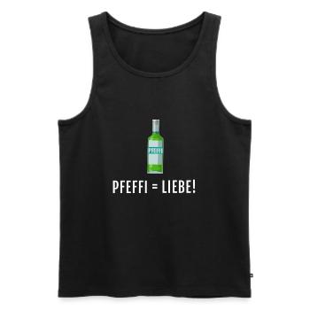 Pfefferminz Likör Pfeffi Vatertag Sauf - Männer Premium Bio Tank Top - Schwarz - Vorne - AI Model Male 178 light (178cm)