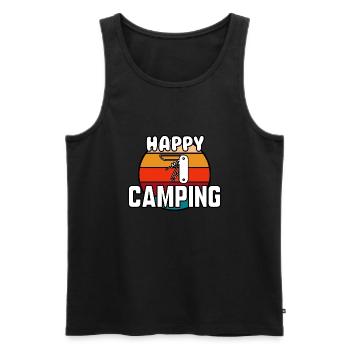 Happy camping - Débardeur bio Premium Homme - noir - Devant - Michal (187cm)