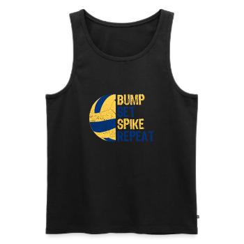 Volleyball Volleyballspieler Vintage Volleyball - Männer Premium Bio Tank Top - Schwarz - Vorne - Michal (187cm)
