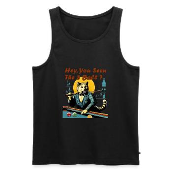 Wondering funny billiards cat is searching - Men's Premium Organic Tank Top - black - Front - Michal (187cm)