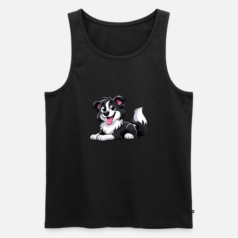 Border Collie 4 - Männer Premium Bio Tank Top - Schwarz