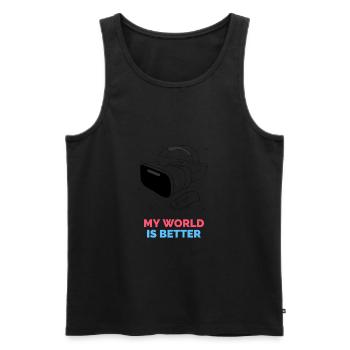 My world is better Vr Brille - Männer Premium Bio Tank Top - Schwarz - Vorne - AI Model Male 178 light (178cm)