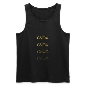 relax namaste Relax Yoga - Men's Premium Organic Tank Top - black - Front - AI Model Male 178 light (178cm)
