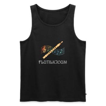 Flutist Funny Saying Flute Player Orchestra Flute - Men's Premium Organic Tank Top - black - Front - Michal (187cm)
