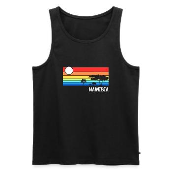 Namibia Afrika Savanne Safari Urlaub - Männer Premium Bio Tank Top - Schwarz - Vorne - Michal (187cm)