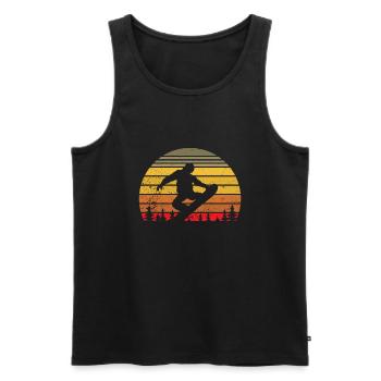 Snowboarding Snowboarder Vintage Wintersport - Männer Premium Bio Tank Top - Schwarz - Vorne - Michal (187cm)