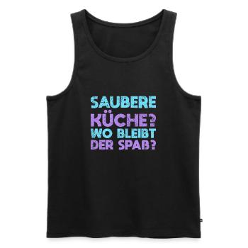 Saubere Küche? Wo Bleibt Der Spaß? - Männer Premium Bio Tank Top - Schwarz - Vorne - Michal (187cm)