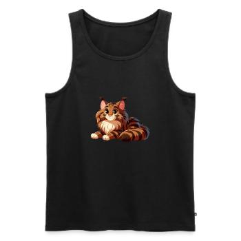 Maine Coon 14 - Männer Premium Bio Tank Top - Schwarz - Vorne - AI Model Male 178 light (178cm)