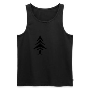 Logo baum Tanne Geschenk Idee - Männer Premium Bio Tank Top - Schwarz - Vorne - AI Model Male 178 light (178cm)