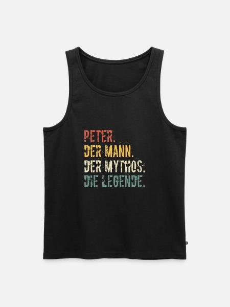 Vorname Peter Der Mann Der Mythos Die Legende - Männer Premium Bio Tank Top - Schwarz