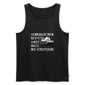 Unimog - Oldtimer - Offroad - Universal Motorgerät - Männer Premium Bio Tank Top - Schwarz - Vorne - Michal (187cm)