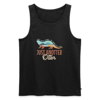Une loutre, un dicton ironique : animal de la - Débardeur bio Premium Homme - noir - Devant - AI Model Male 178 light (178cm)