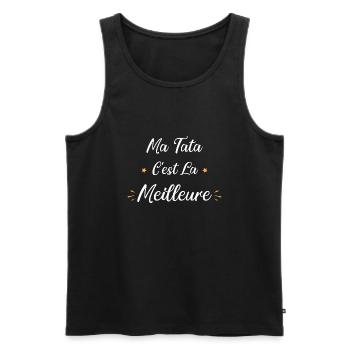 Ma tata c'est la meilleure - Débardeur bio Premium Homme - noir - Devant - Michal (187cm)