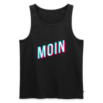 Moin | Glitcheffekt | Tiktok - Männer Premium Bio Tank Top - Schwarz - Vorne - Michal (187cm)