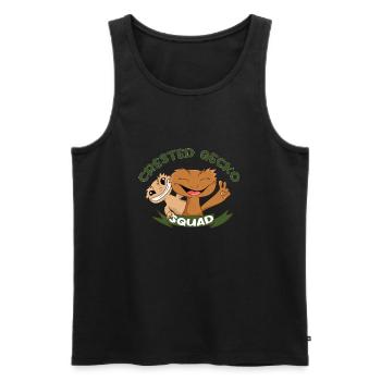 Crested Geckos Squad Team Reptilien Echsen - Männer Premium Bio Tank Top - Schwarz - Vorne - Michal (187cm)