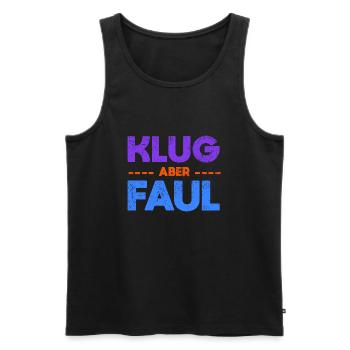 Klug, Aber Faul - Männer Premium Bio Tank Top - Schwarz - Vorne - Michal (187cm)