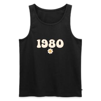 1980 - Cadeau né en 1980 - Débardeur bio Premium Homme - noir - Devant - Michal (187cm)