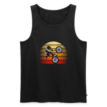 Vélo BMX - Débardeur bio Premium Homme - noir - Devant - AI Model Male 178 light (178cm)