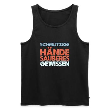 Schmutzige Hände, Sauberes Gewissen - Männer Premium Bio Tank Top - Schwarz - Vorne - AI Model Male 178 light (178cm)