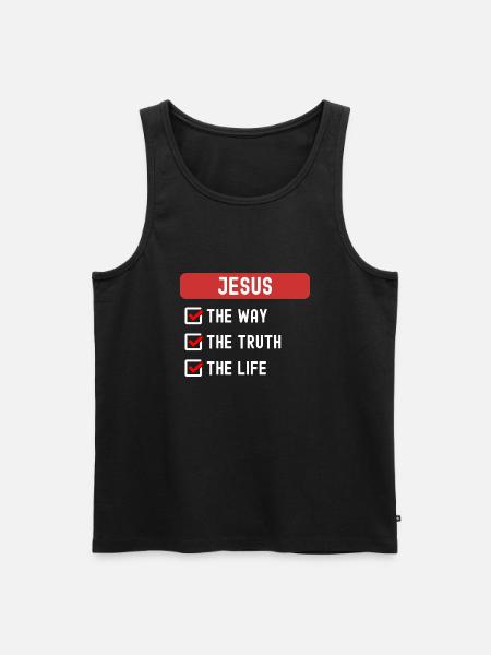 Jesus Vejen Sandhed Liv Kristen - Herre Premium økologisk tanktop - sort
