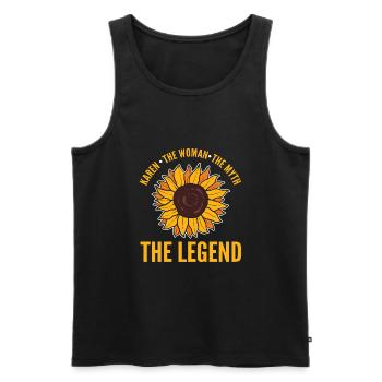 Karen - Men's Premium Organic Tank Top - black - Front - Michal (187cm)