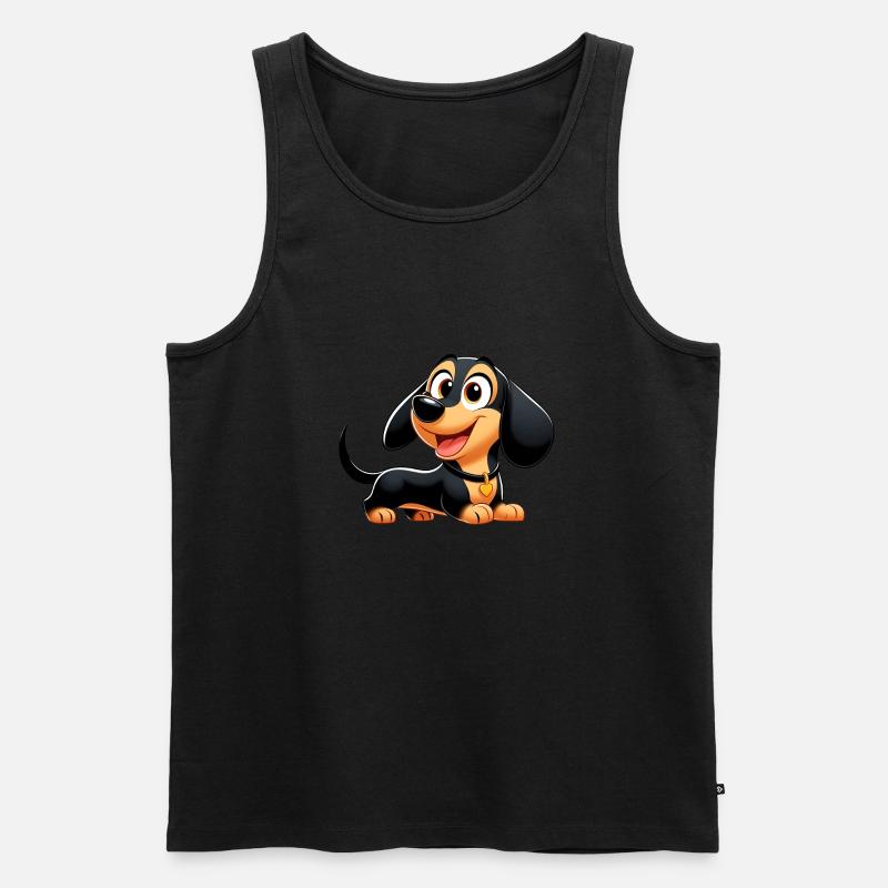 Dackel - Männer Premium Bio Tank Top - Schwarz
