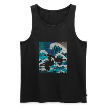 Orca Tier Schwertwal Wal Zoo Geschenk - Männer Premium Bio Tank Top - Schwarz - Vorne - Michal (187cm)