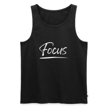 Focus - Men's Premium Organic Tank Top - black - Front - Michal (187cm)