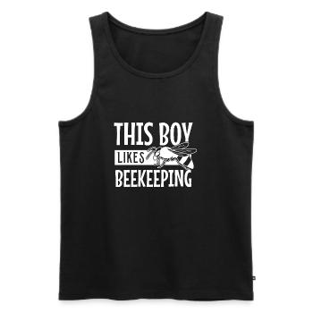 Imker Honey Ironisches Sprichwort Junge mag - Männer Premium Bio Tank Top - Schwarz - Vorne - Michal (187cm)