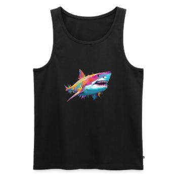 Requin - Débardeur bio Premium Homme - noir - Devant - AI Model Male 178 light (178cm)
