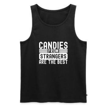 Sarcastic Strangers Candy - Männer Premium Bio Tank Top - Schwarz - Vorne - AI Model Male 178 light (178cm)