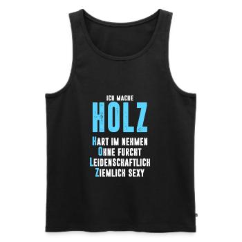 HOLZ - Männer Premium Bio Tank Top - Schwarz - Vorne - AI Model Male 178 light (178cm)
