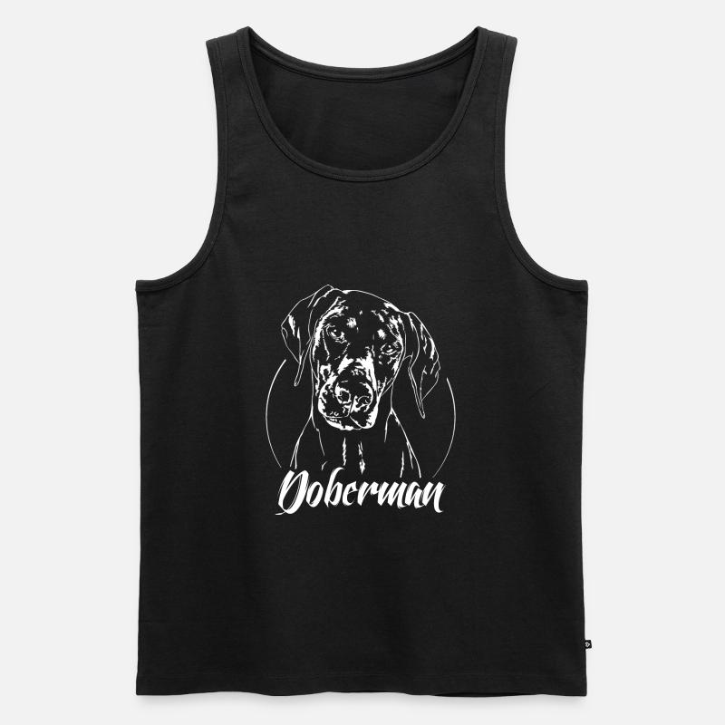 DOBERMAN Pinscher Hundeportrait Hunde Wilsigns - Männer Premium Bio Tank Top - Schwarz