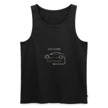 Ich fahre elektrisch - Männer Premium Bio Tank Top - Schwarz - Vorne - Michal (187cm)