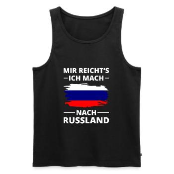 Russland Flagge Russische Fahne Spruch Heimat - Männer Premium Bio Tank Top - Schwarz - Vorne - Michal (187cm)