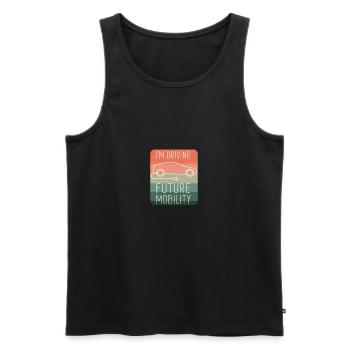 I'm driving future mobility - retro Elektroauto - Männer Premium Bio Tank Top - Schwarz - Vorne - AI Model Male 178 light (178cm)