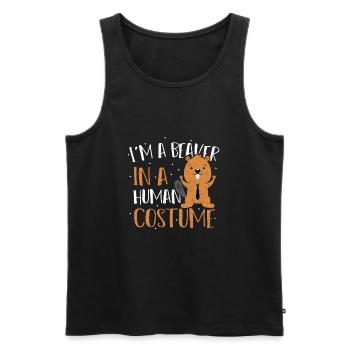 I'm A Beaver In A Human Costume - Bieber - Men's Premium Organic Tank Top - black - Front - AI Model Male 178 light (178cm)